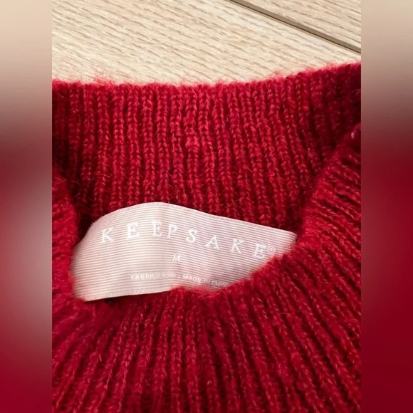 Keepsake 
Red sweater 
Size md
Pit to pit 23”
Length 21” - Picture 5 of 5